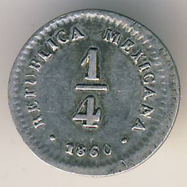 Мексика, 1/4 реала (1860 г.)