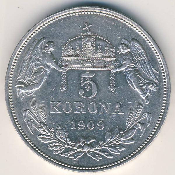 Венгрия, 5 крон (1909 г.)