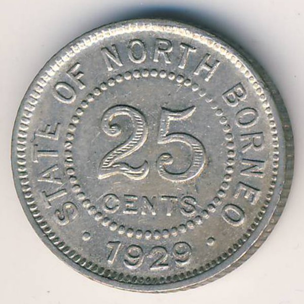 Северное Борнео, 25 центов (1929 г.)