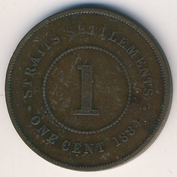 Стрейтс-Сетлментс, 1 цент (1884 г.)