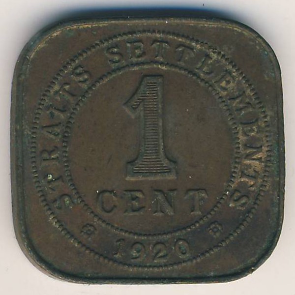 Стрейтс-Сетлментс, 1 цент (1920 г.)