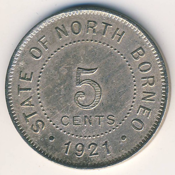 Северное Борнео, 5 центов (1921 г.)