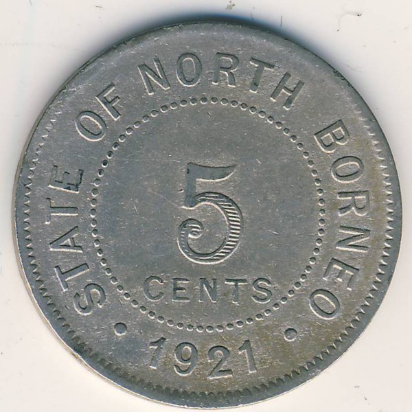Северное Борнео, 5 центов (1921 г.)