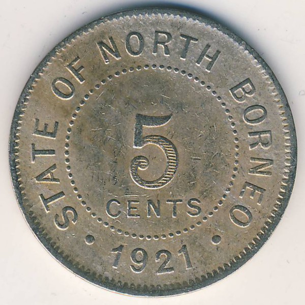Северное Борнео, 5 центов (1921 г.)