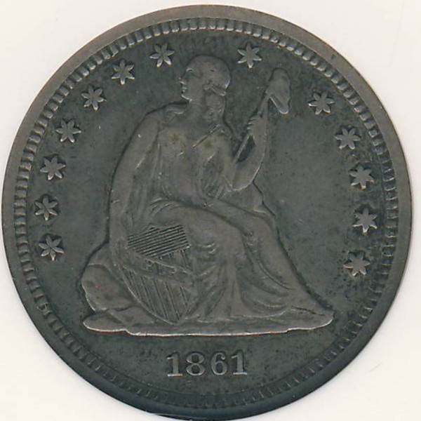 США, 1/4 доллара (1861 г.)