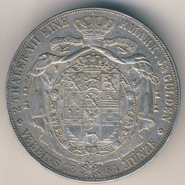 Брауншвейг-Вольфенбюттель, 2 талера (1854 г.)