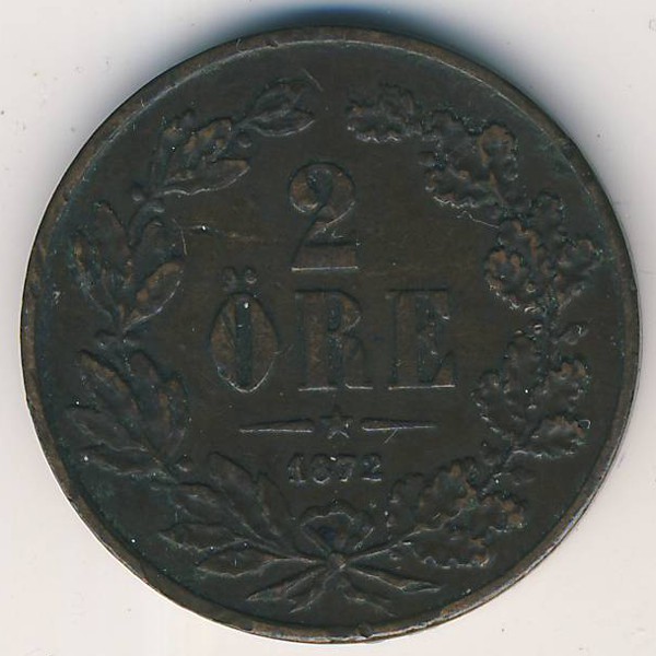 Швеция, 2 эре (1872 г.)