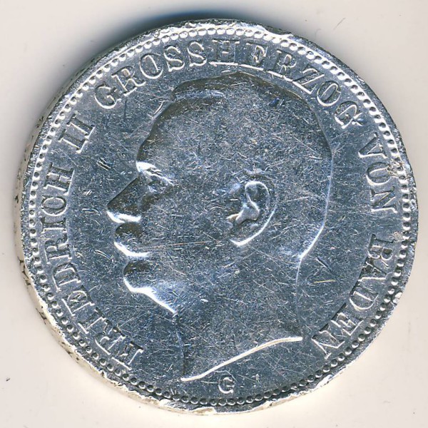 Баден, 3 марки (1909 г.)