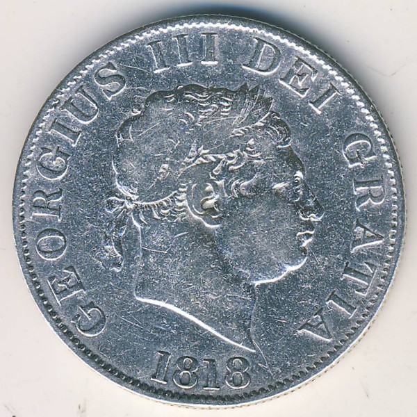 Великобритания, 1/2 кроны (1818 г.)