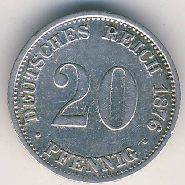 Германия, 20 пфеннигов (1876 г.)