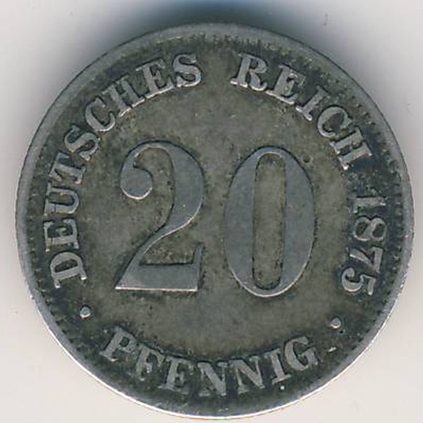 Германия, 20 пфеннигов (1875 г.)