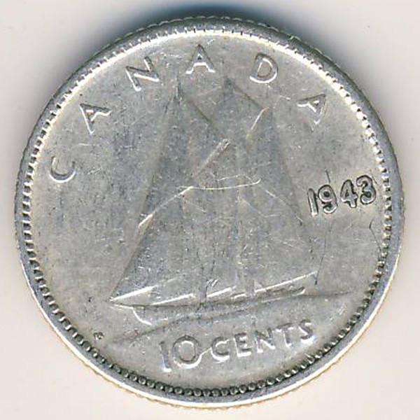 Канада, 10 центов (1943 г.)