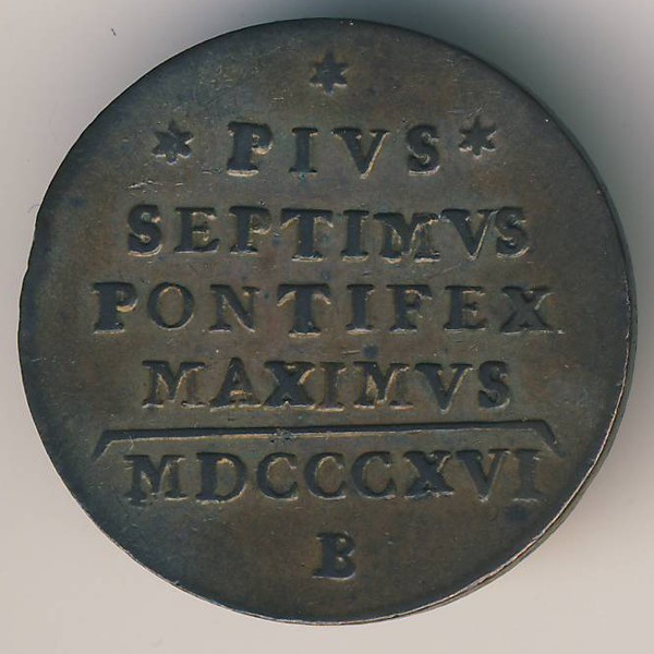 Папская область, 1/2 байоччо (1816 г.)
