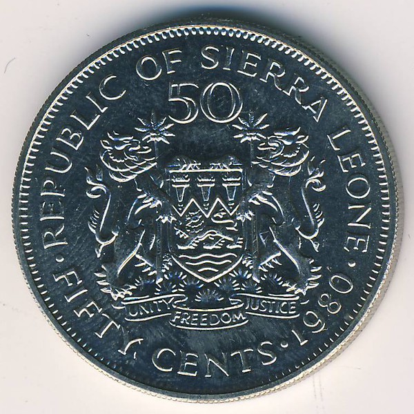 Сьерра-Леоне, 50 центов (1980 г.)