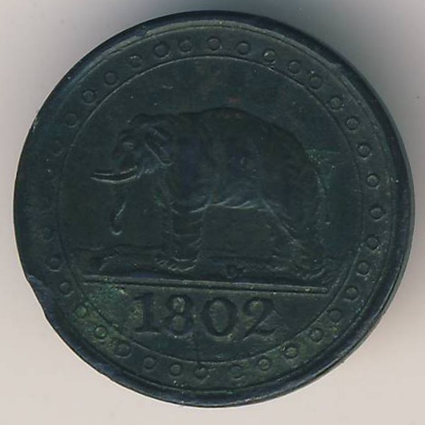 Цейлон, 1/192 риксдоллара (1802 г.)