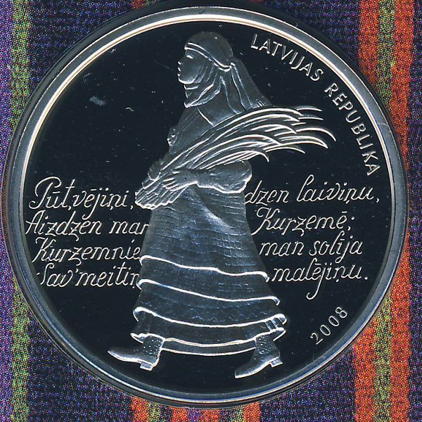 Латвия, 1 лат (2008 г.)