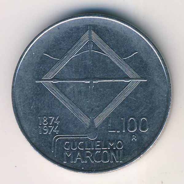 Италия, 100 лир (1974 г.)