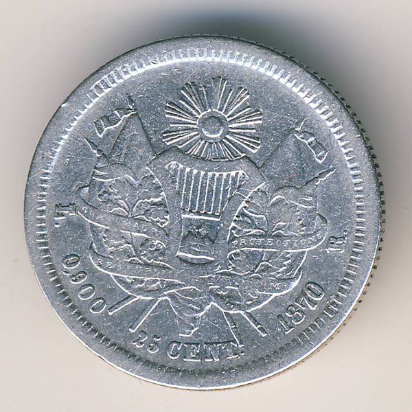 Гватемала, 25 сентаво (1870 г.)