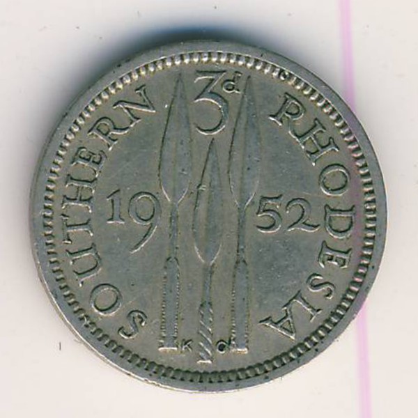 Южная Родезия, 3 пенса (1952 г.)