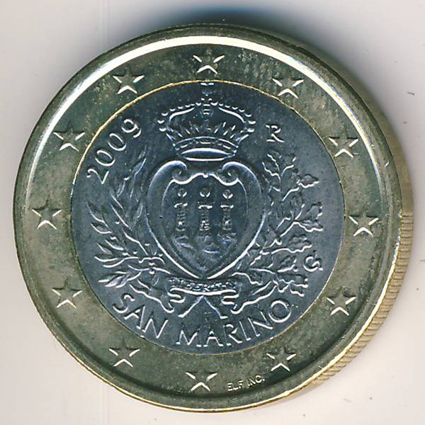 Сан-Марино, 1 евро (2009 г.)