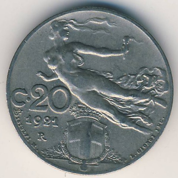 Италия, 20 чентезимо (1921 г.)