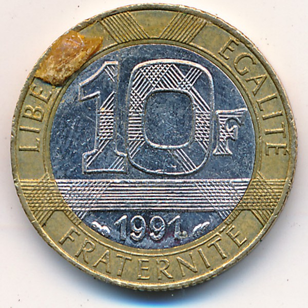 Франция, 10 франков (1991 г.)