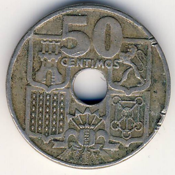 Испания, 50 сентимо (1949 г.)