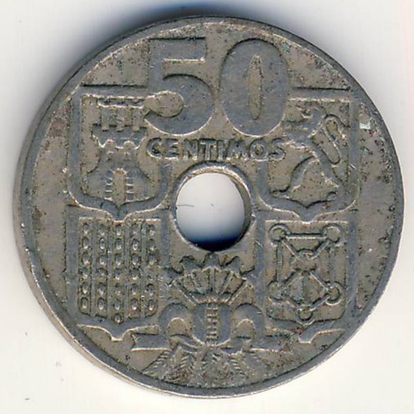 Испания, 50 сентимо (1949 г.)