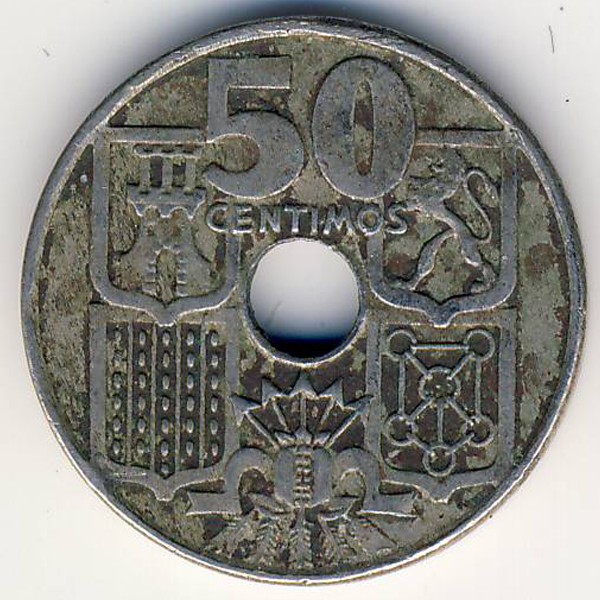 Испания, 50 сентимо (1949 г.)