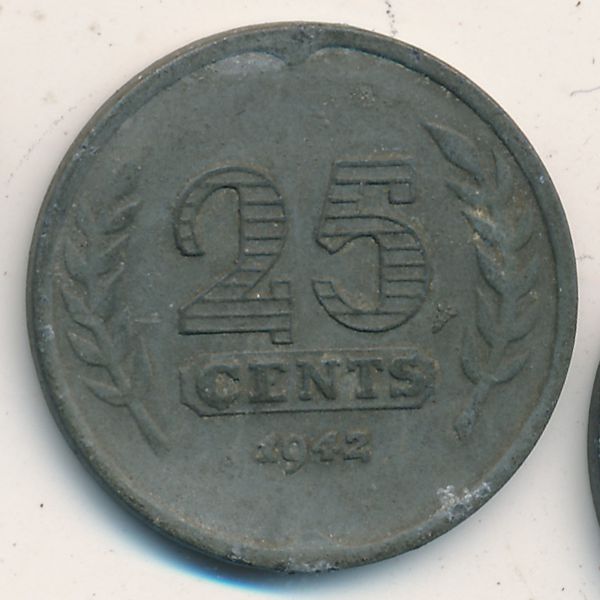 Нидерланды, 25 центов (1942 г.)