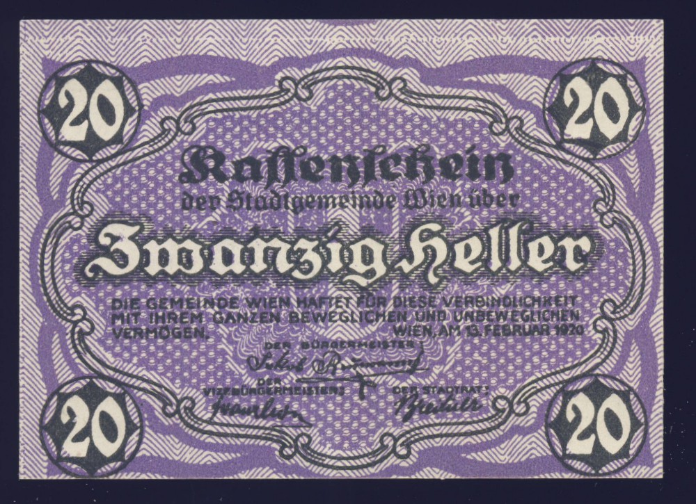 Нотгельды Австрии, 20 геллеров