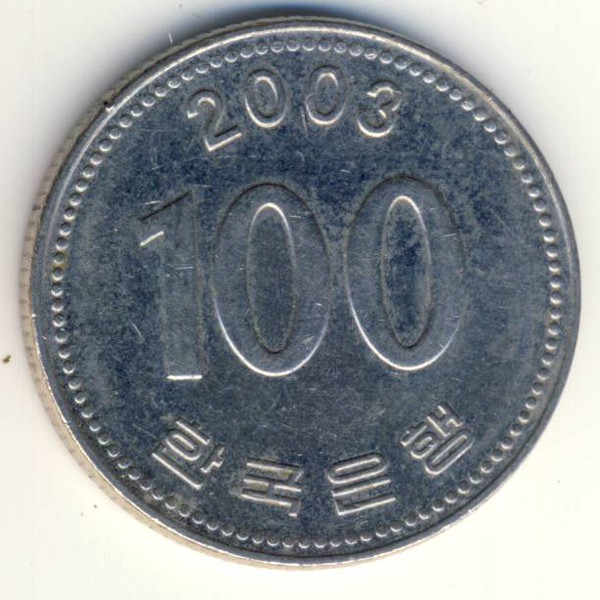Южная Корея, 100 вон (2003 г.)