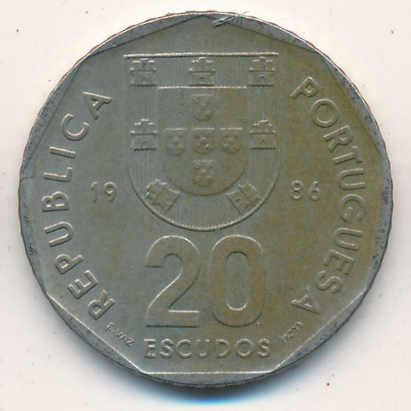 Португалия, 20 эскудо (1986 г.)