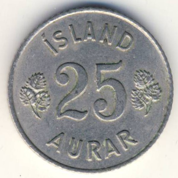 Исландия, 25 эйре (1965 г.)