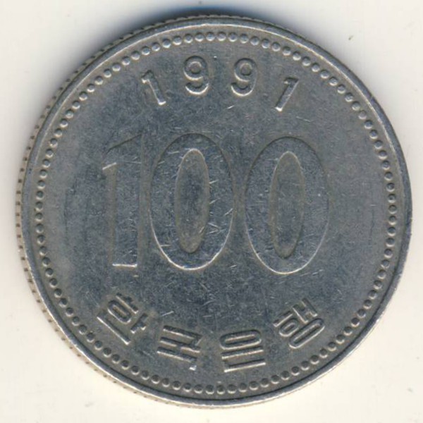 Южная Корея, 100 вон (1991 г.)