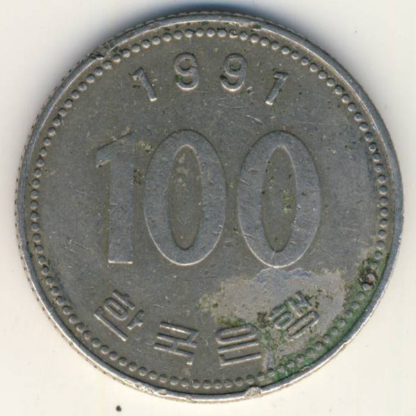 Южная Корея, 100 вон (1991 г.)