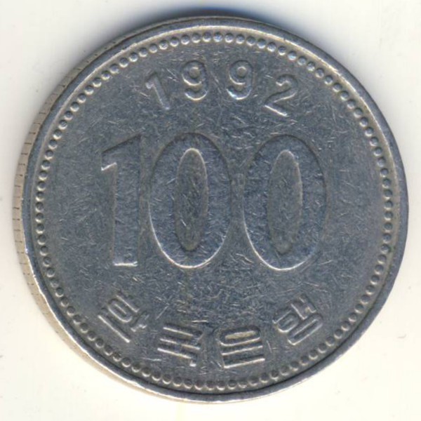 Южная Корея, 100 вон (1992 г.)