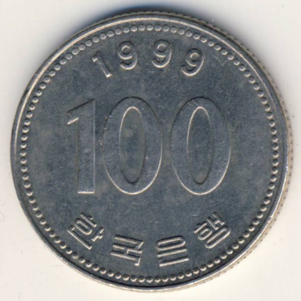 Южная Корея, 100 вон (1999 г.)