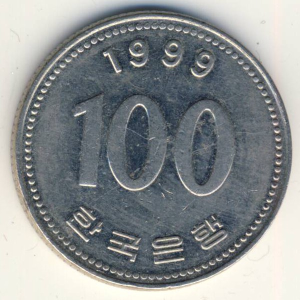 Южная Корея, 100 вон (1999 г.)