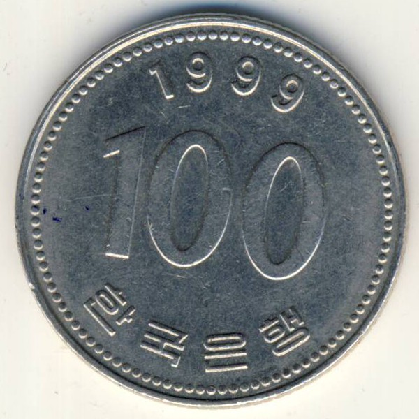 Южная Корея, 100 вон (1999 г.)