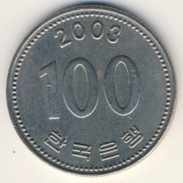 Южная Корея, 100 вон (2003 г.)