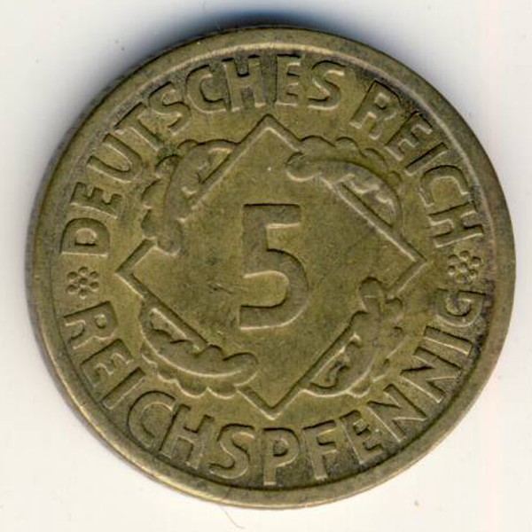 Веймарская республика, 5 рейхспфеннигов (1935 г.)