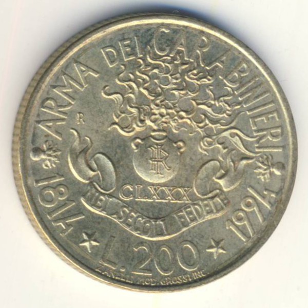 Италия, 200 лир (1994 г.)