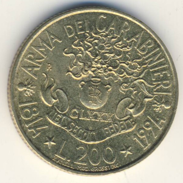 Италия, 200 лир (1994 г.)