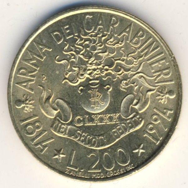 Италия, 200 лир (1994 г.)