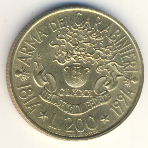 Италия, 200 лир (1994 г.)