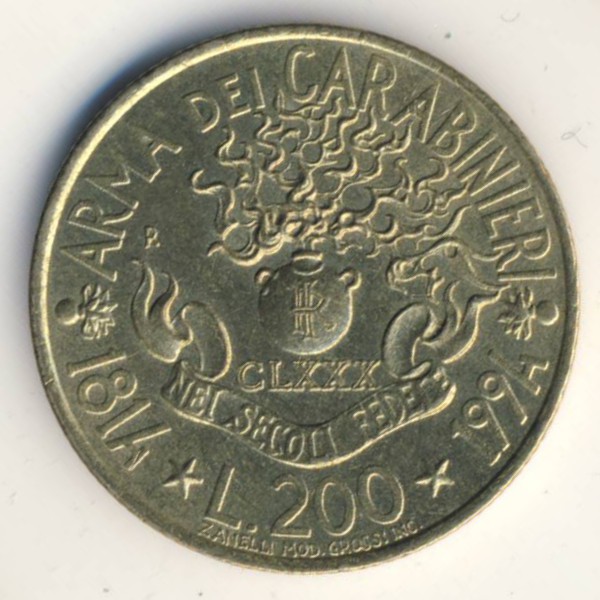 Италия, 200 лир (1994 г.)