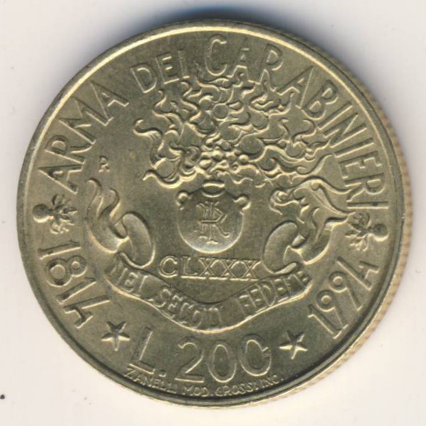 Италия, 200 лир (1994 г.)