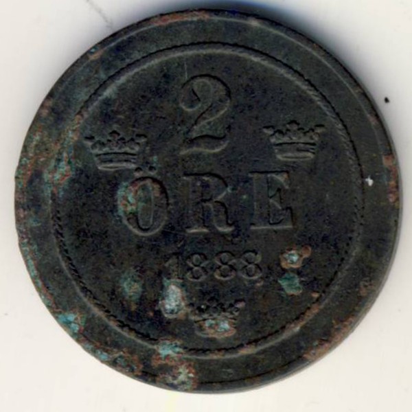 Швеция, 2 эре (1888 г.)
