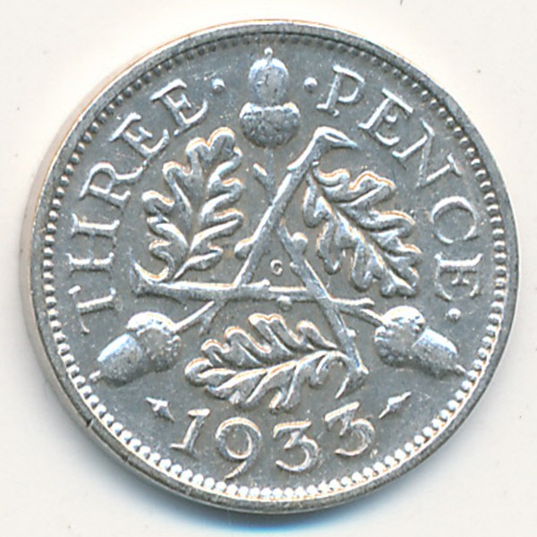 Великобритания, 3 пенса (1933 г.)